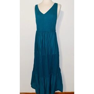 Torrid Cotton Tiered Sun Dress/ Maxi Dress Teal